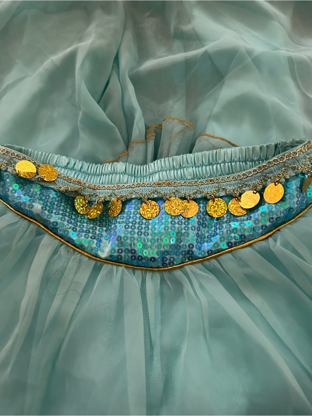 Disney store Aladdin Princess Jasmine Costume Teal and Gold size 7/8 - Picture 4 of 5